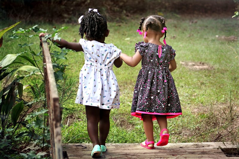 Children holding hands